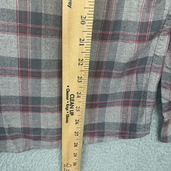 The Normal Brand Shirt Mens Medium Gray Red Plaid Button Flannel Cotton - Picture 12 of 14